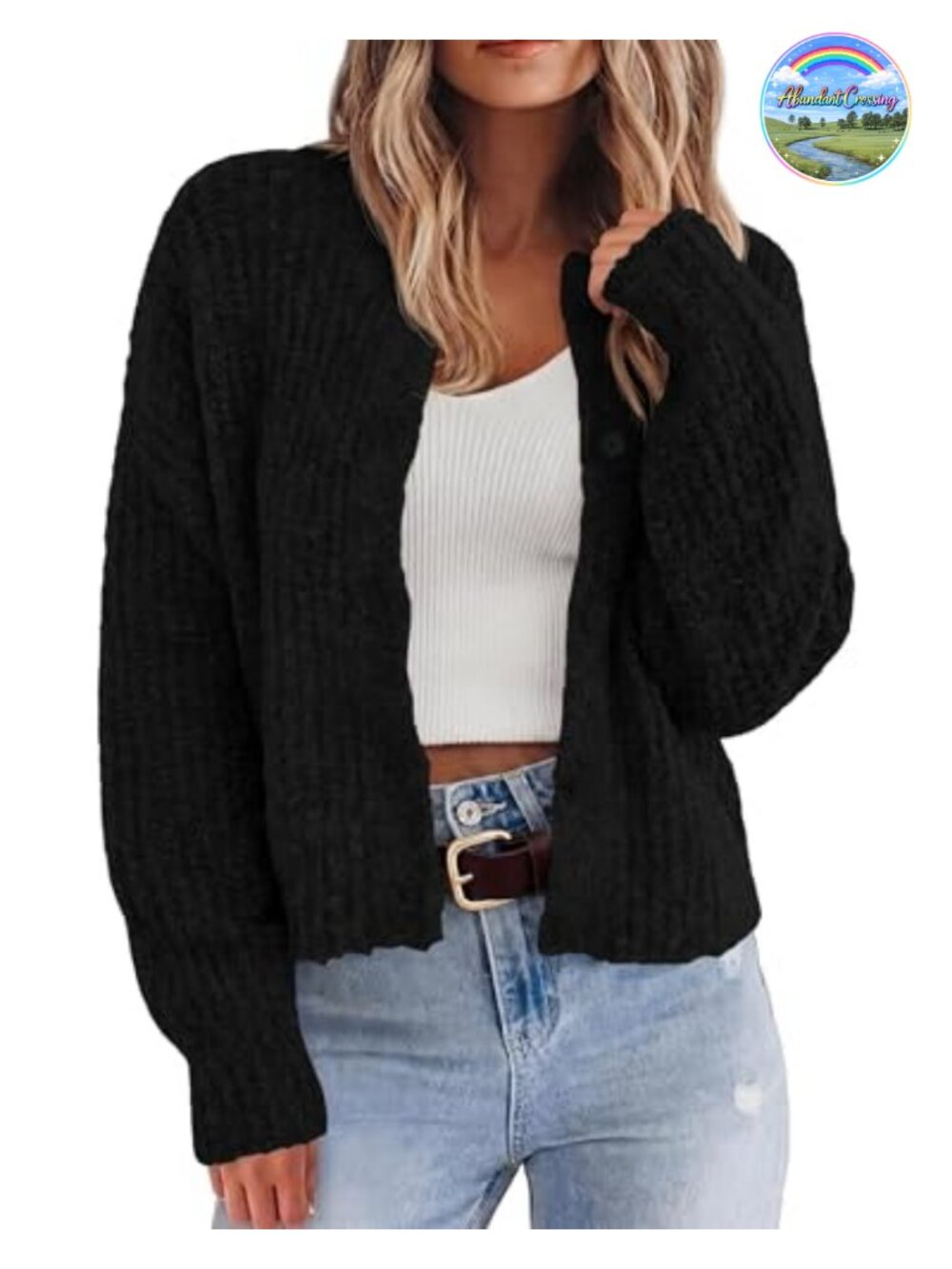 Women's Chunky Knit Cardigan, Long Sleeve Oversized Button Down Sweater